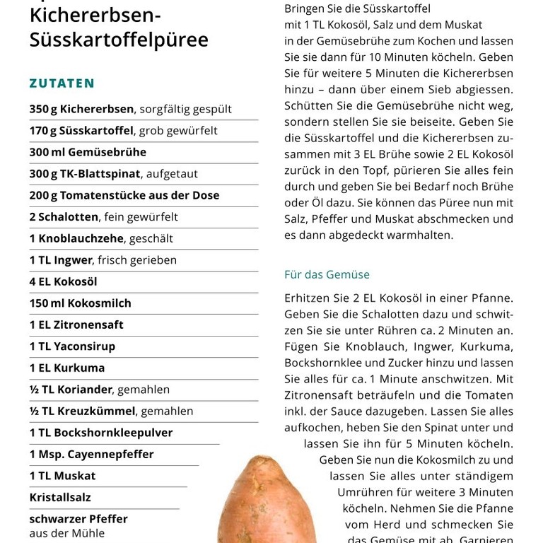W2 T9.2 Spinat-Gemüse mit Kichererbsen-Süßkartoffelpüree