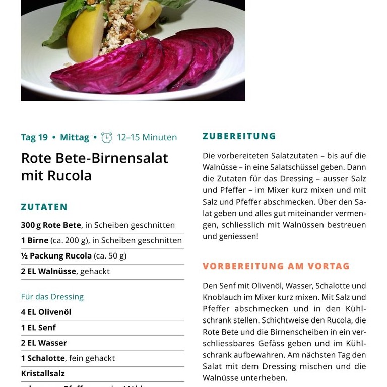 W3 T19.1 Rote Bete-Birnensalat mit Rucola