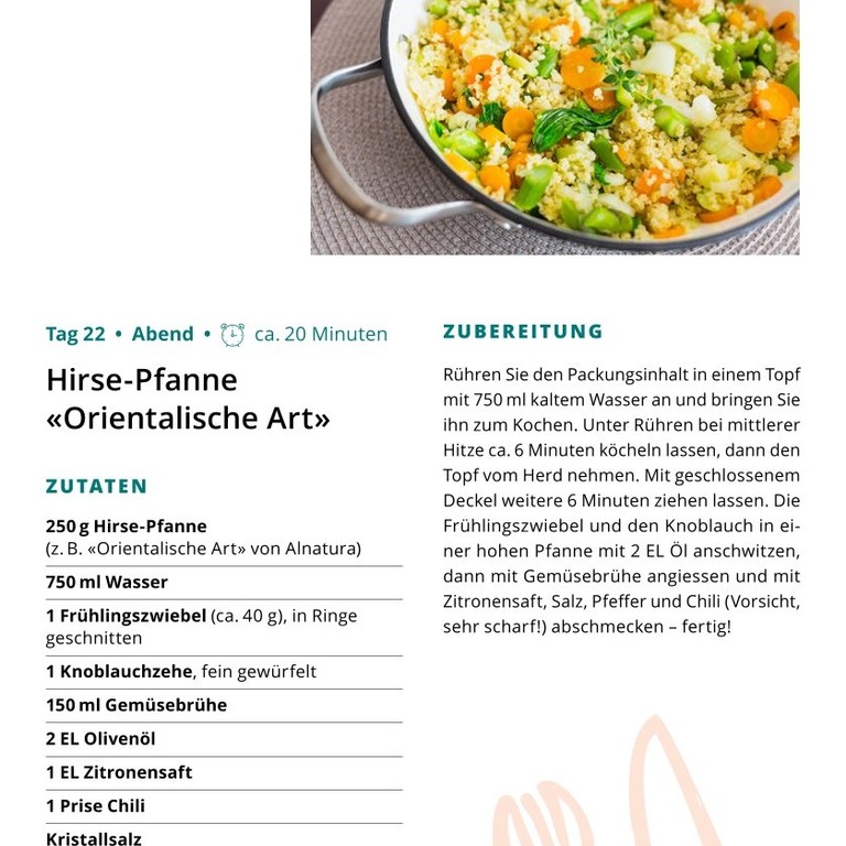 W4 T22.2 Hirse-Pfanne "Orientalische Art"