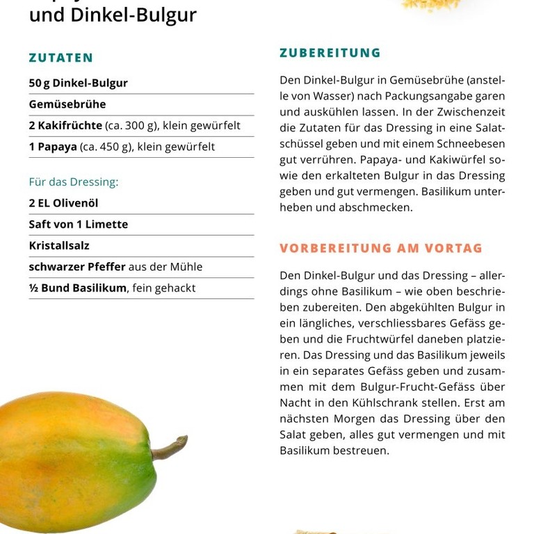 W4 T24.1 Papayasalat mit Kaki und Dinkel-Bulgur