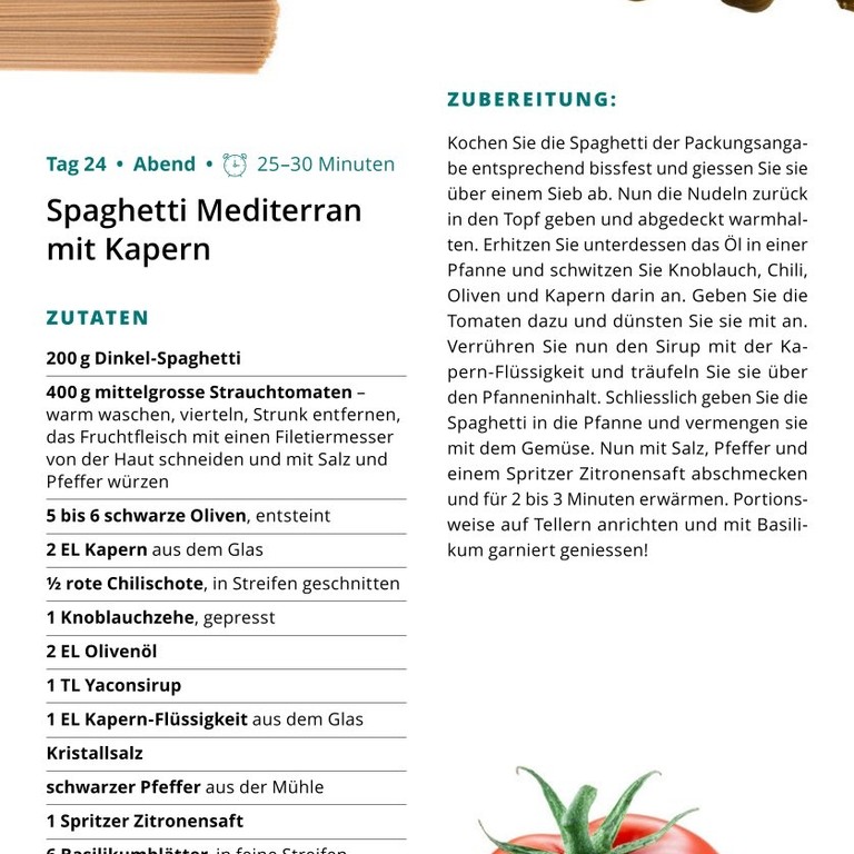 W4 T24.2 Spaghetti Mediterran mit Kapern