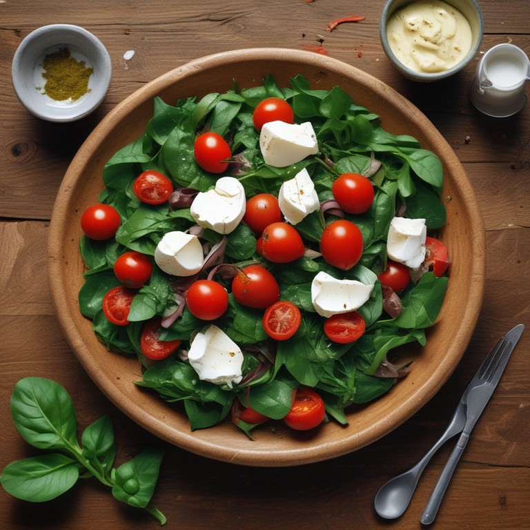 Salade de Burrata aux Épinards et Pesto
