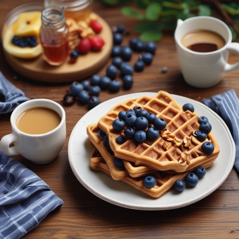 High Fiber Oat Flour Waffles with a Nutty Crunch