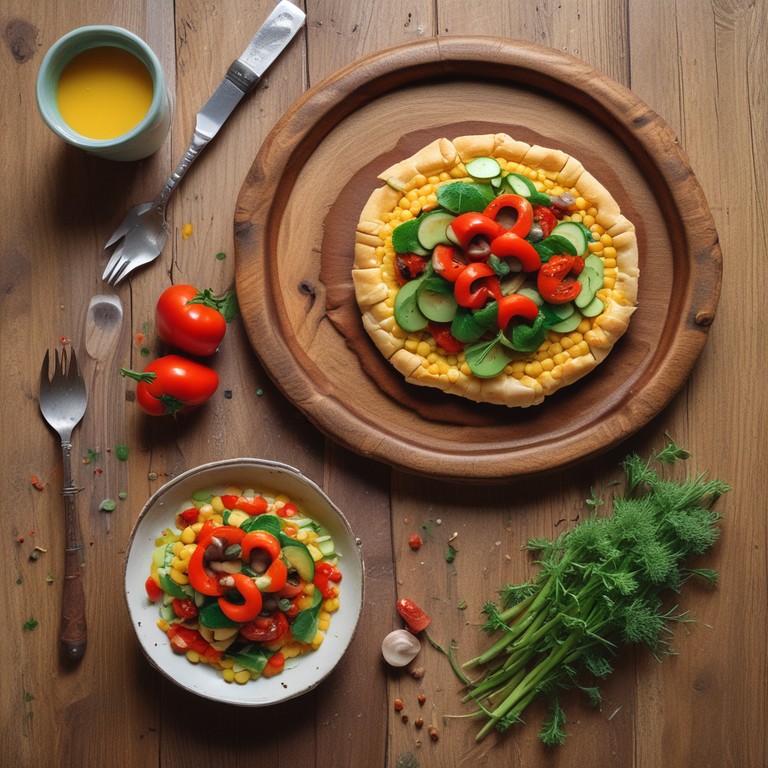 Galette de Maïs aux Légumes Sautés et Sauce Salsa