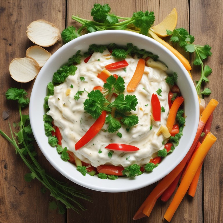 Creamy Garlic Dip with Sour Cream