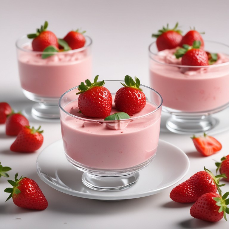 Mousse de Morango com Creme de Leite