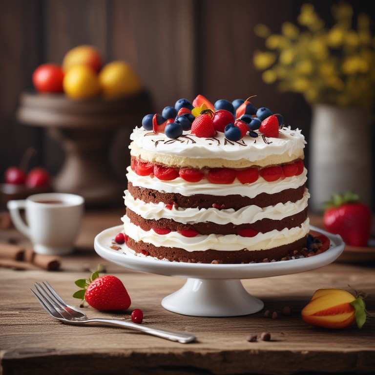 Delicious Layered Cake with Creamy Frosting