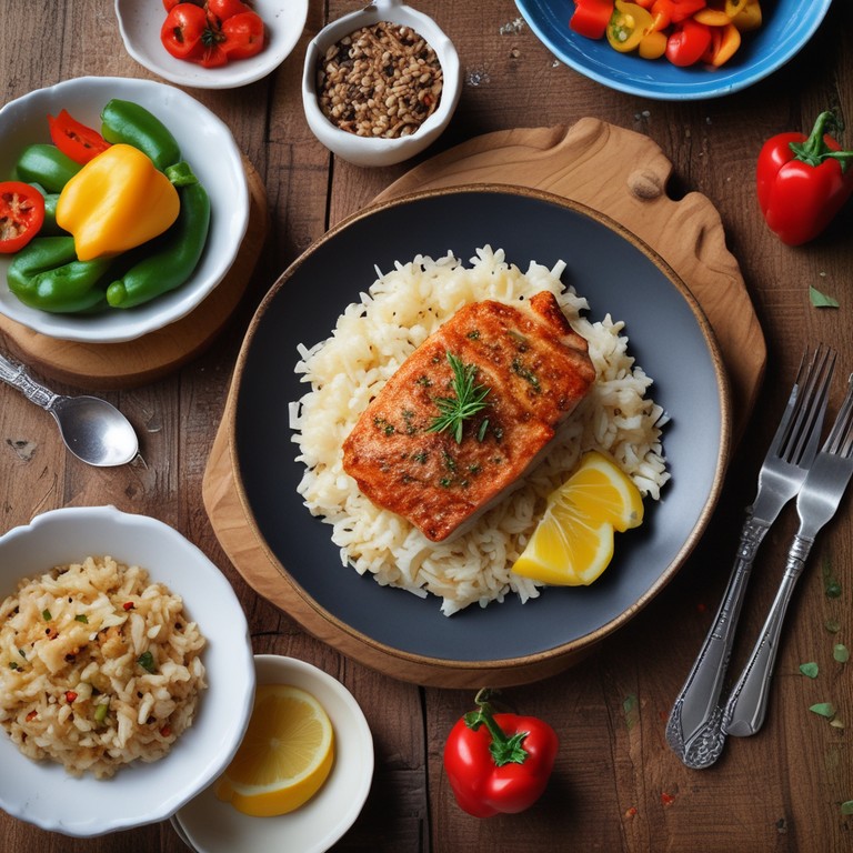 Arroz con Merluza en Lata y Cerdo a la Parrilla
