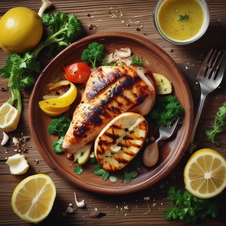 Lemon Herb Grilled Chicken Breast with Garlic Butter