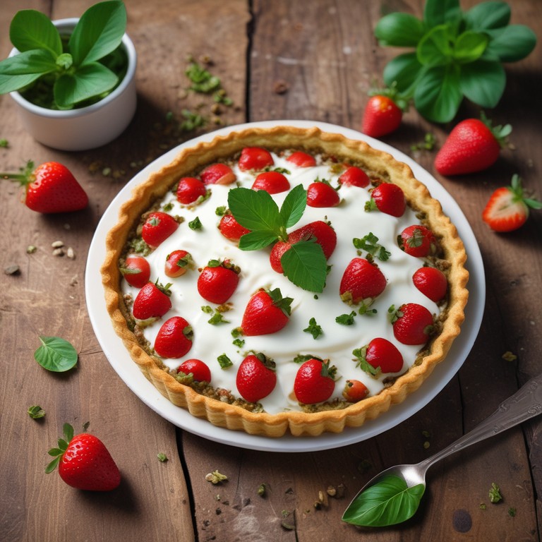 Strawberry Basil Tart with White Chocolate Cream