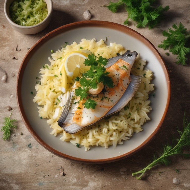 Riz aux Algues et Poisson avec Fenouil et Ail