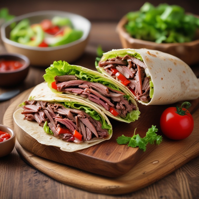 Savory Slow Cooker Beef Wraps with Flavorful Stock Dip