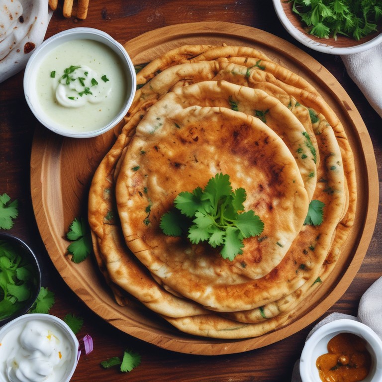 Delicious Aloo Parathas with Spiced Potato Filling
