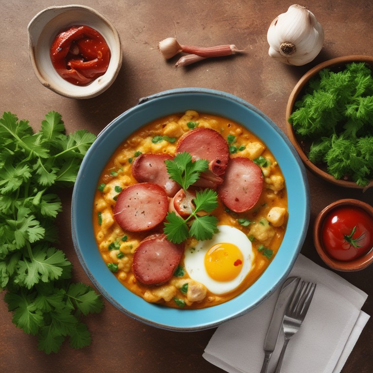 Farofa de Linguiça e Bacon com Molho de Tomate
