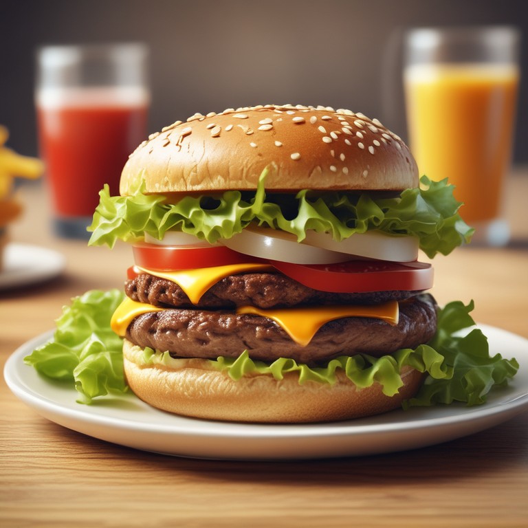 Burger Savoureux au Steak Haché et Fromage