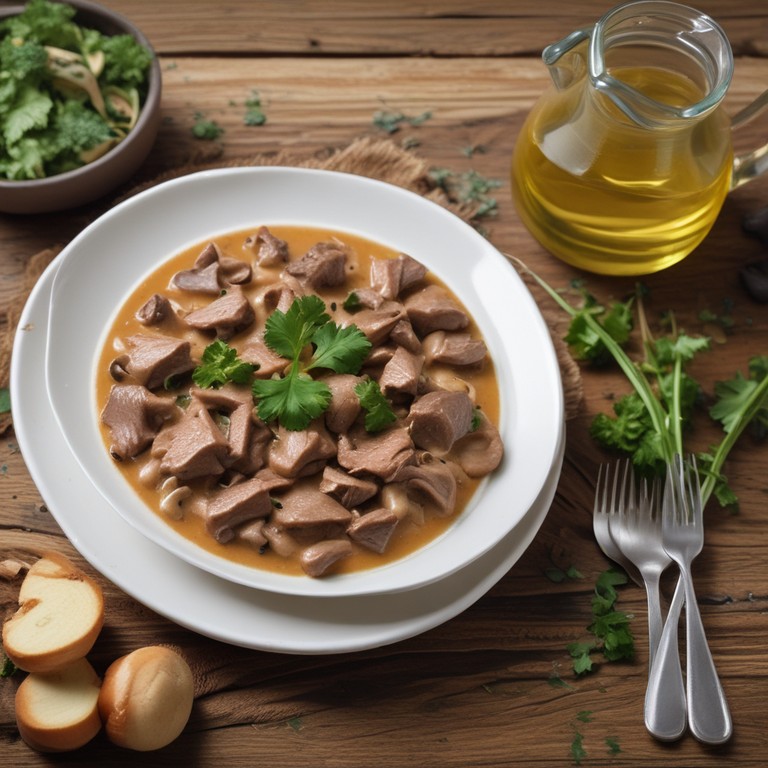 Strogonoff de Carne Brasileiro com Molho Cremoso e Champignon (Sem Caldo de Carne)