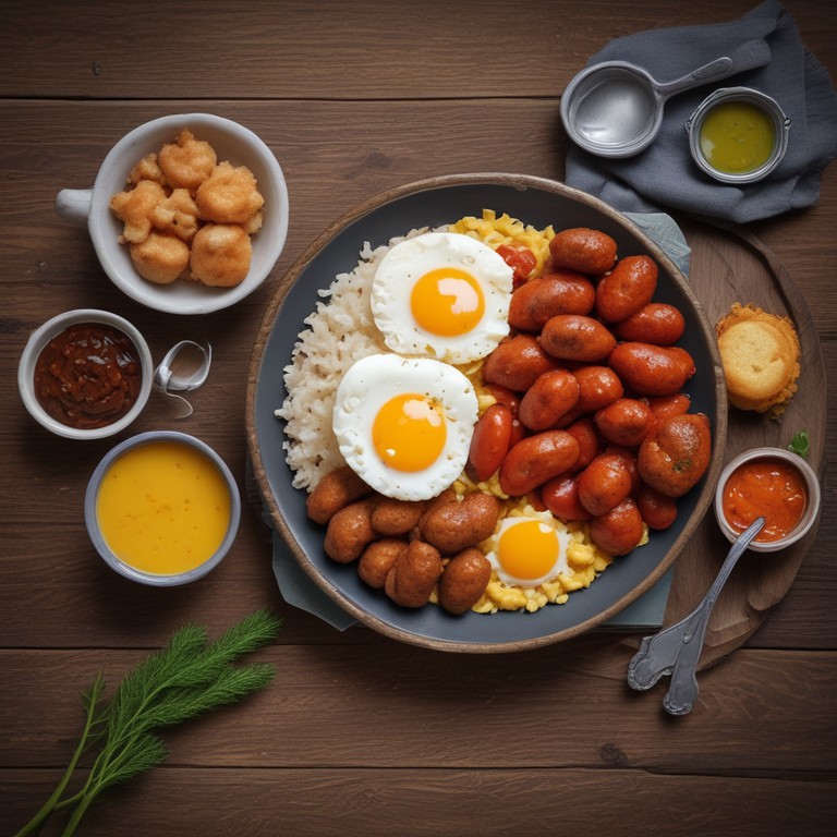 Arroz con Salchichas y Salsa de Tomate