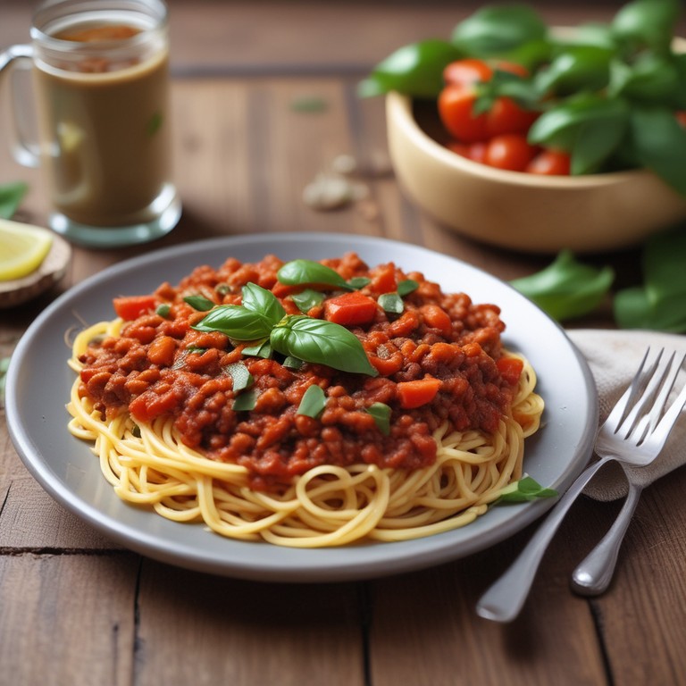 Vegan Lentil Bolognese with Noodles
