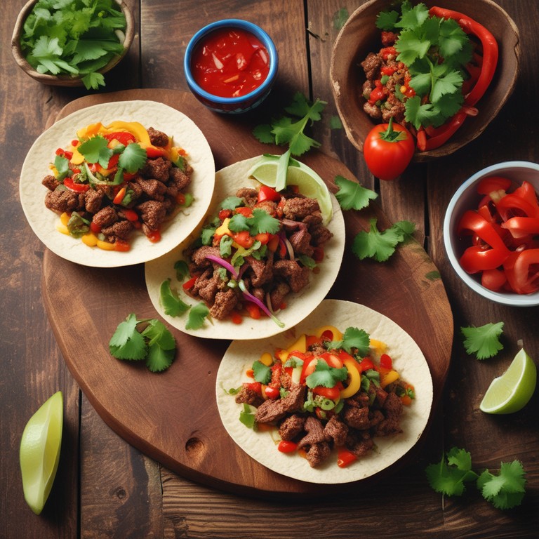 Tacos de Carne Molida con Verduras Frescas