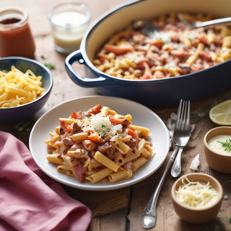 Macarrão Cremoso na Panela de Pressão com Queijo, Presunto e Carne Moída