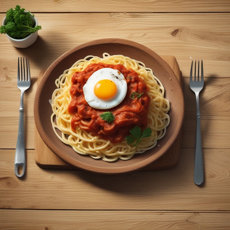 Macarrão ao Molho de Tomate com Ovo Perfeito