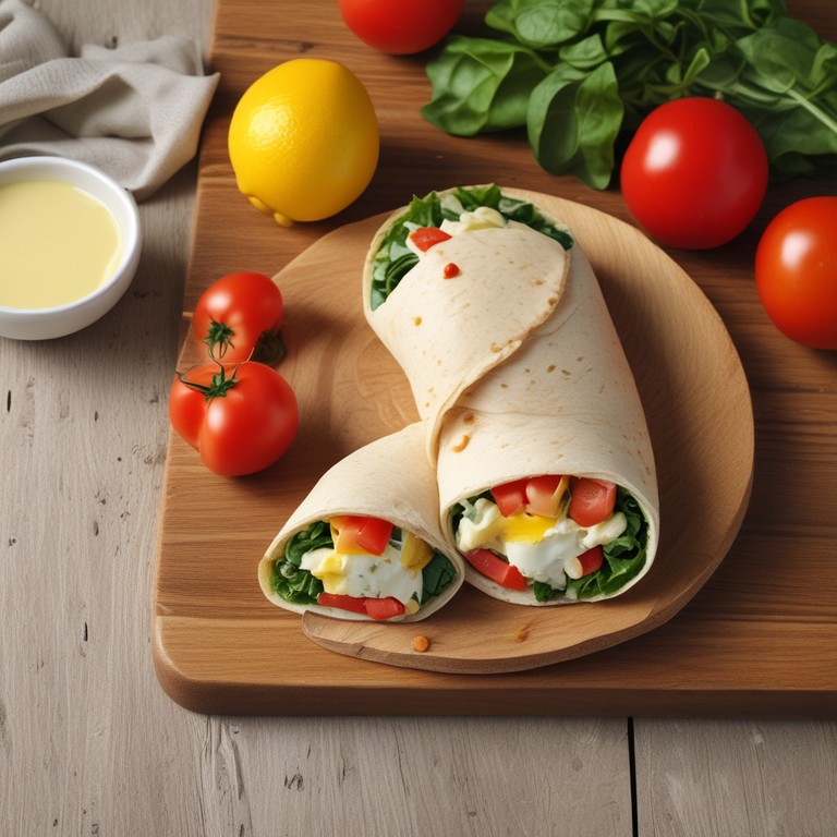 Wraps de Ovo com Vegetais para o Café da Manhã