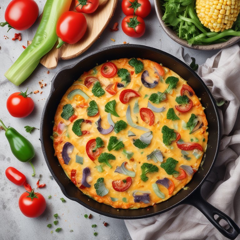 Stovetop Colorful Corn and Vegetable Frittata