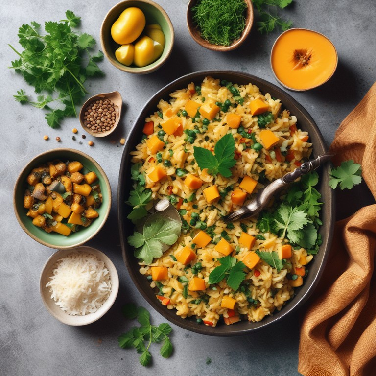 Mango Moringa Paneer Pulao with Spiced Lentils