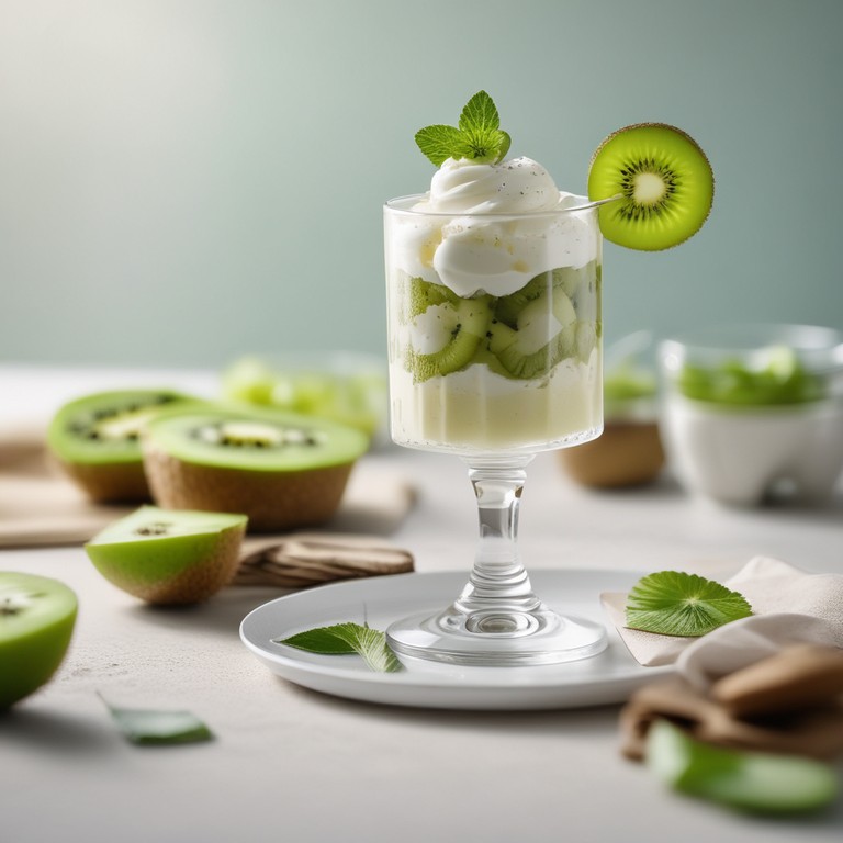 Romige Kiwi Mascarpone Desser zonder Room