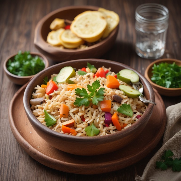 Arroz Integral con Verduras al Estilo Español