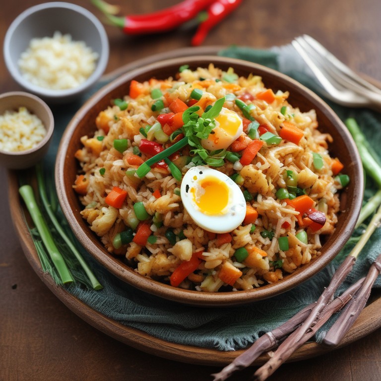 Spicy Vegetable Fried Rice with Egg