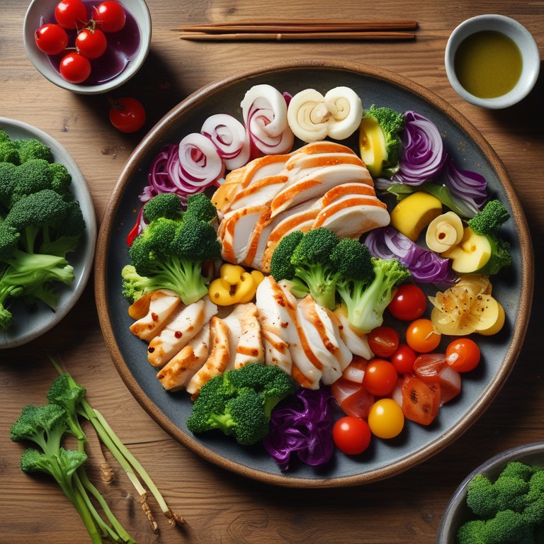 Sashimi de Frango com Legumes Frescos