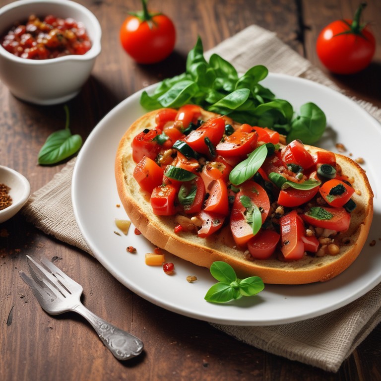 Savory Tomato Bruschetta with Fresh Basil