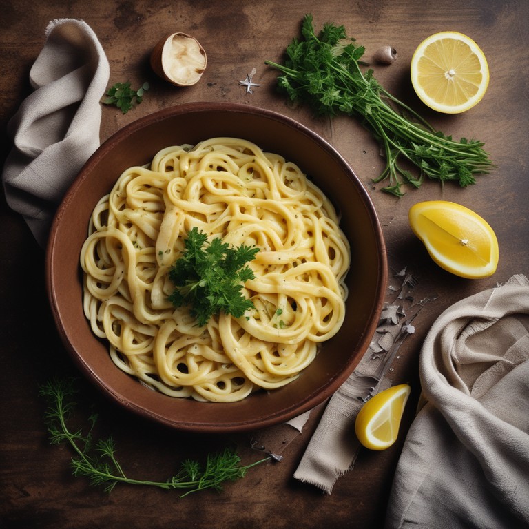 Creamy Lemon Pepper Pasta with Garlic Gravy