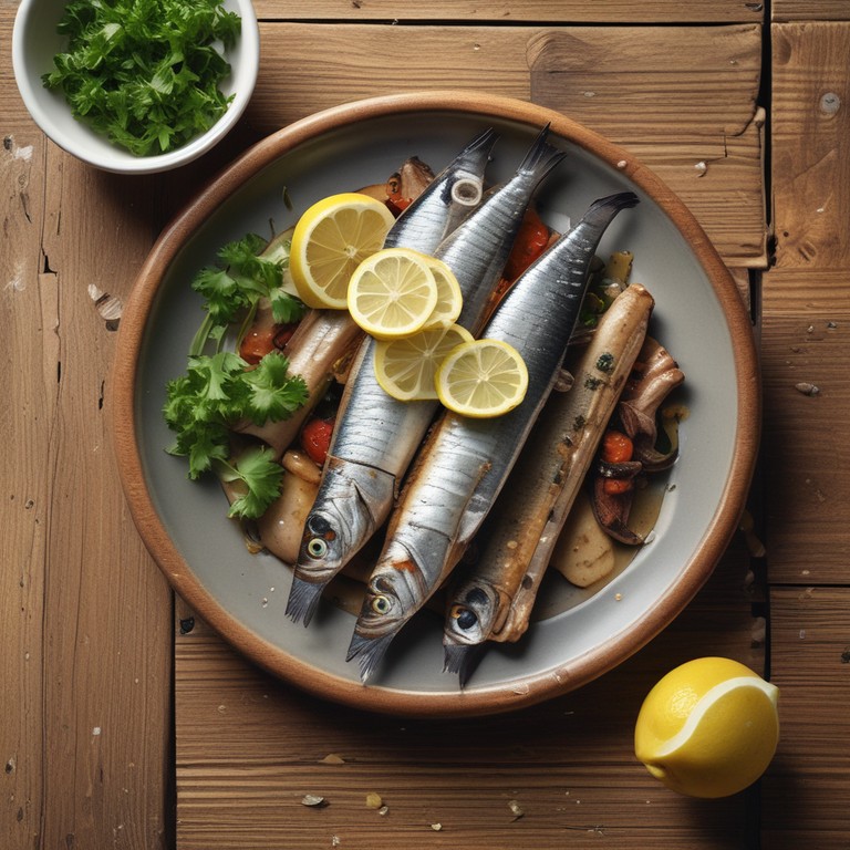 Sardinha Grelhada com Molho de Limão e Alho