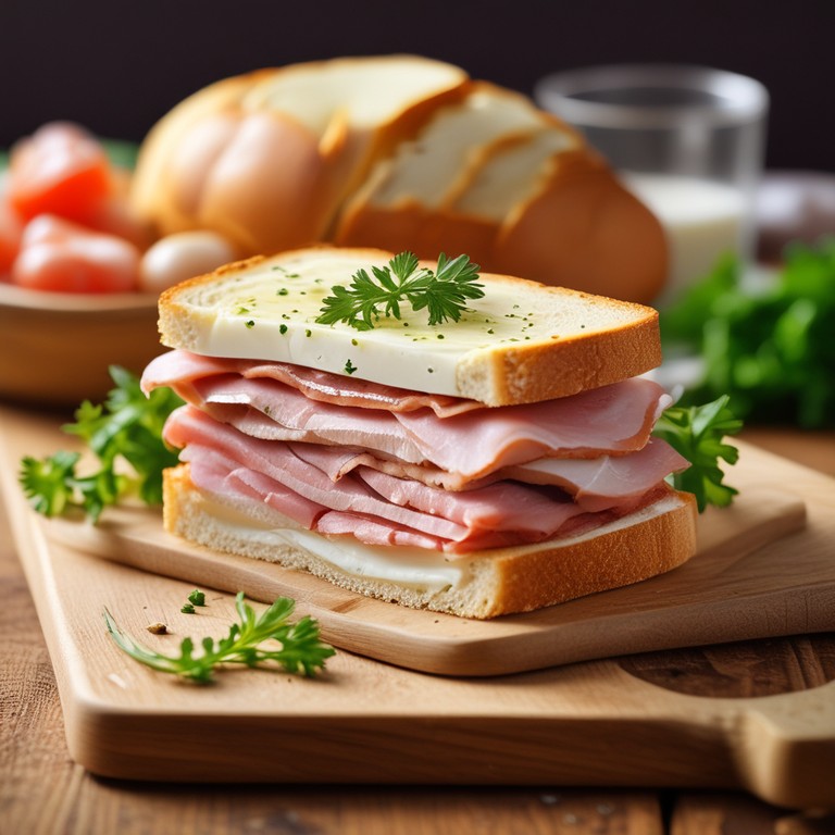 Sanduíche de Ovo com Presunto e Mussarela
