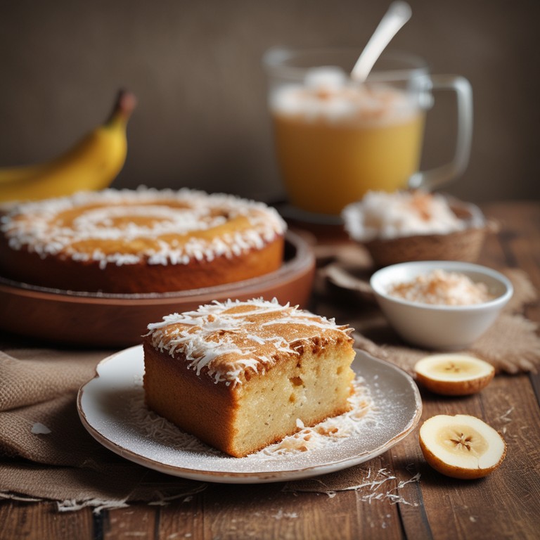 Bolo de Banana com Coco e Açúcar