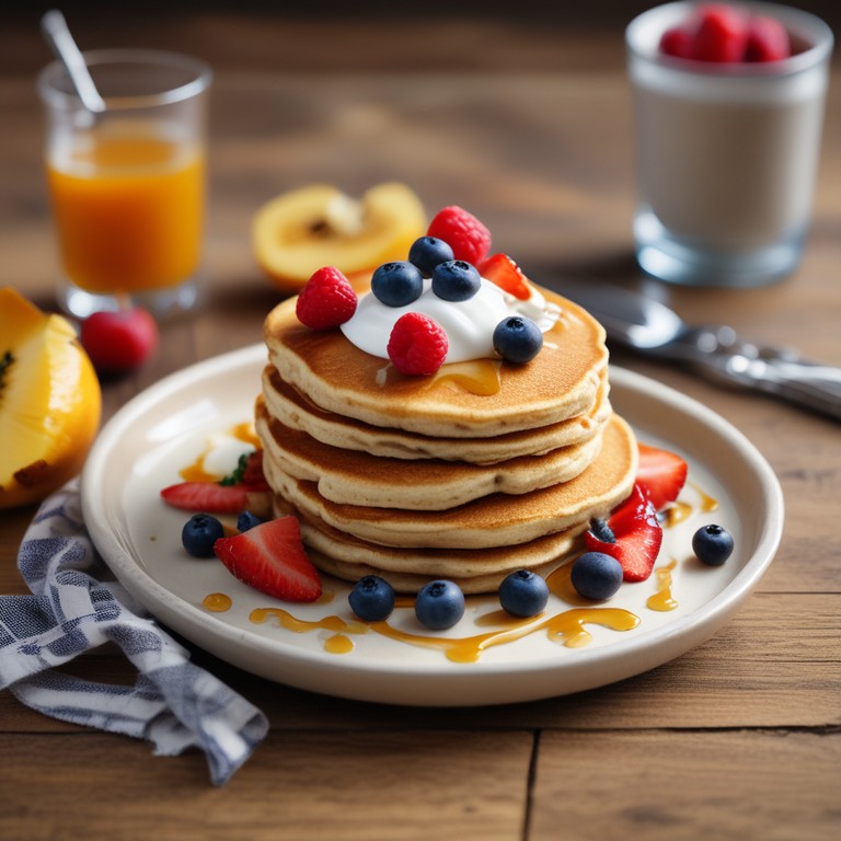 Tortitas de Avena y Yogur Griego con Vainilla