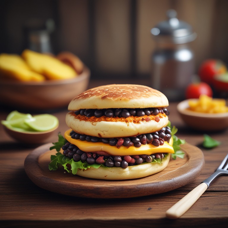 Arepas Ticas con Queso y Frijoles