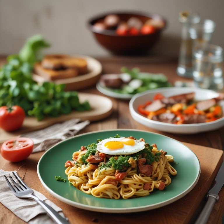 Bunte Pasta mit Pesto und Gemüse