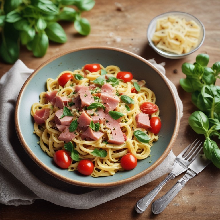 Pâtes au Pesto, Jambon et Thon avec Sauce Tomate