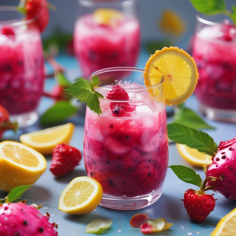 Exotic Strawberry Red Raspberry Dragon Fruit Lemonade