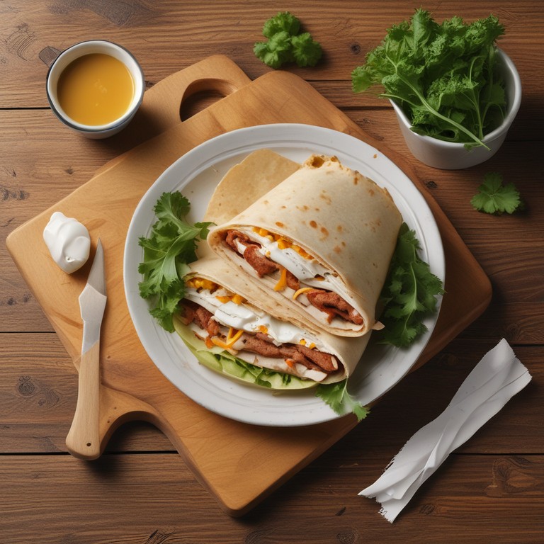 Wrap Quente de Queijo e Peito de Peru com Cream Cheese