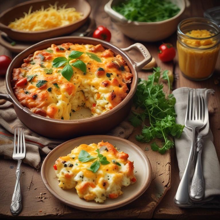 Kartoffel-Paprika-Ei-Auflauf mit Käse