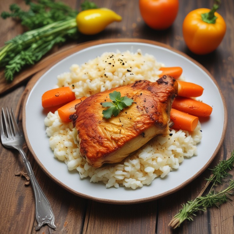 Frango ao Limão com Arroz e Farofa