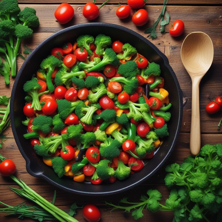 Kruidige Groentepan met Broccoli en Sperziebonen