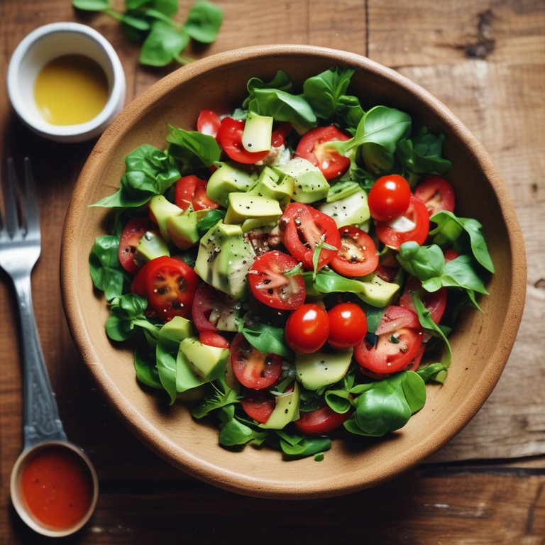 Salada Refrescante de Tomate e Abacate com Molho de Gergelim