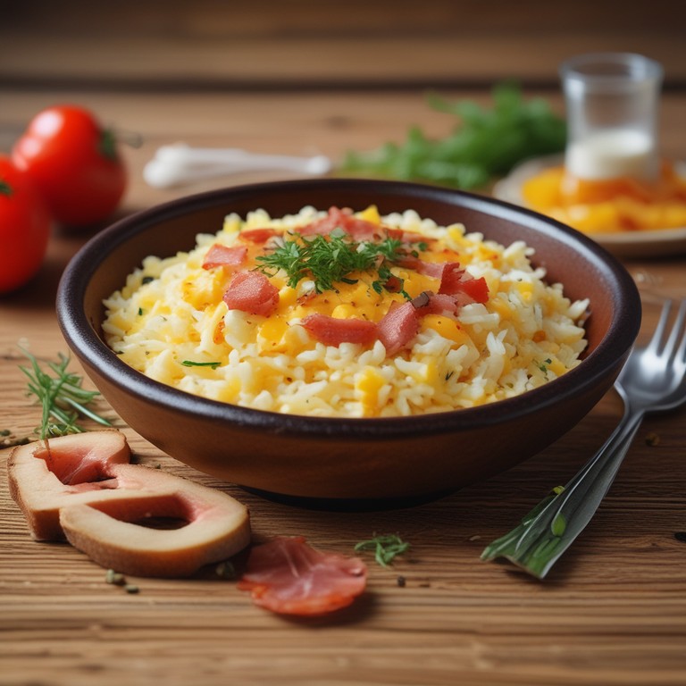Riz Savoureux au Jambon et Fromage