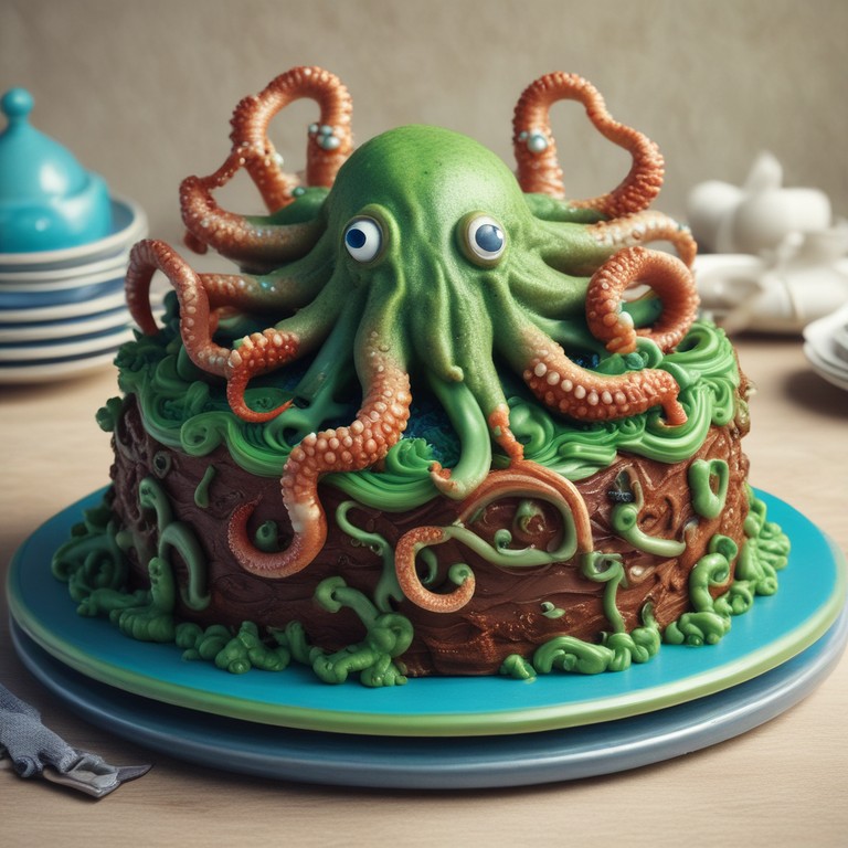 Kraken Cake with Tentacle Design