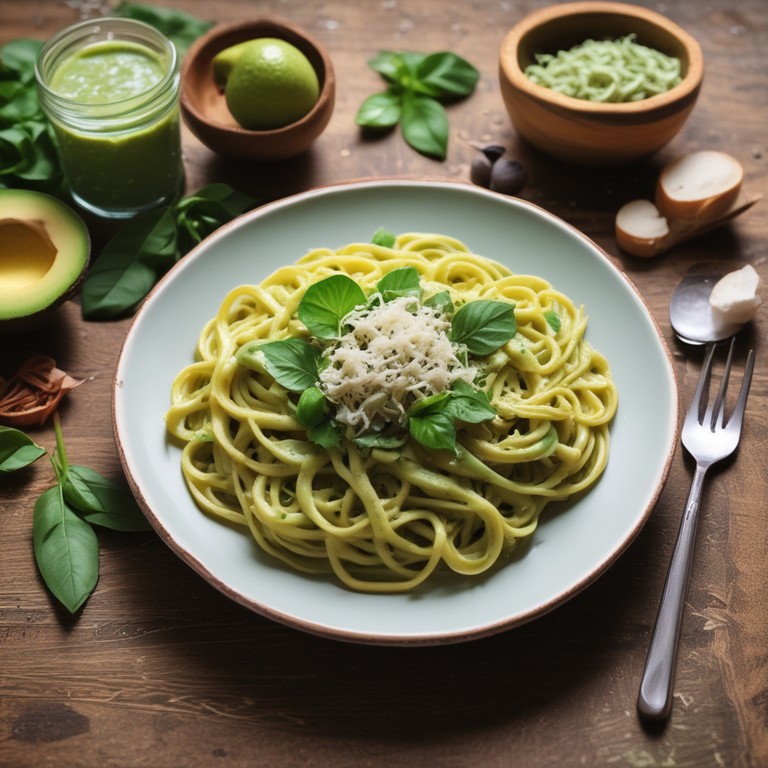 Creamy Avocado Pasta with Garlic and Lemon